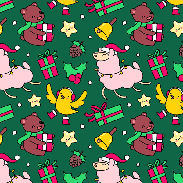 funny decoration christmas pattern background Print