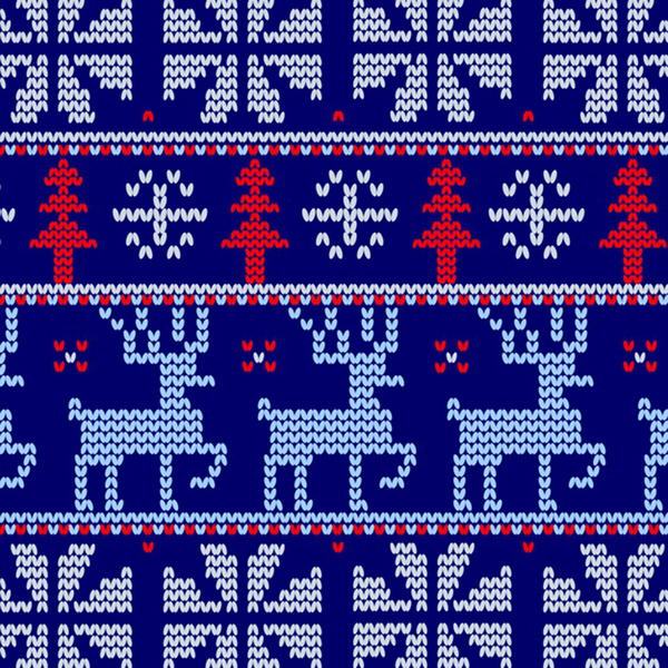 knitted christmas pattern Print