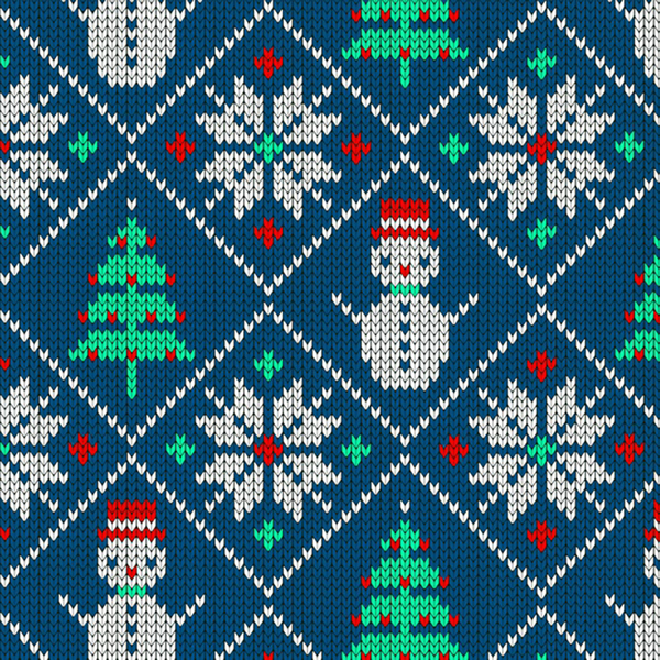 knitted christmas pattern Print