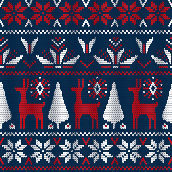 knitted christmas pattern Print