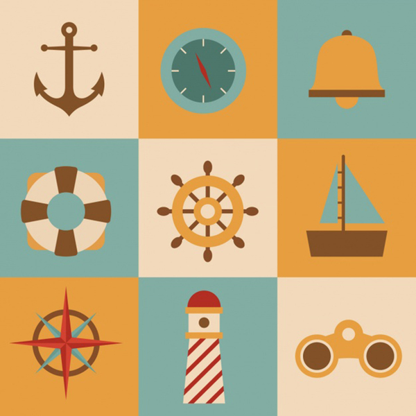 nautical elements collection Print