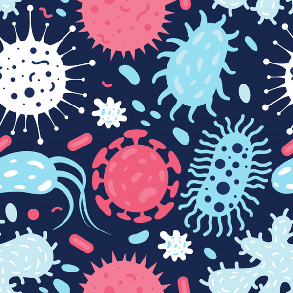 seamless pattern microbes virus vector illustrati by Etnousta
