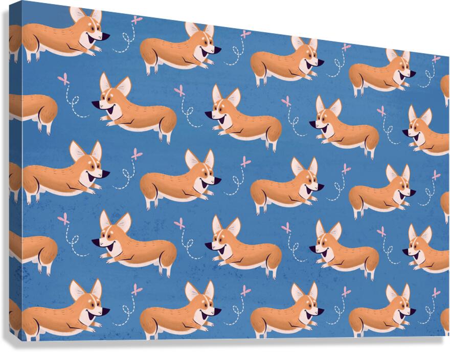 Corgi Patterns Canvas Print