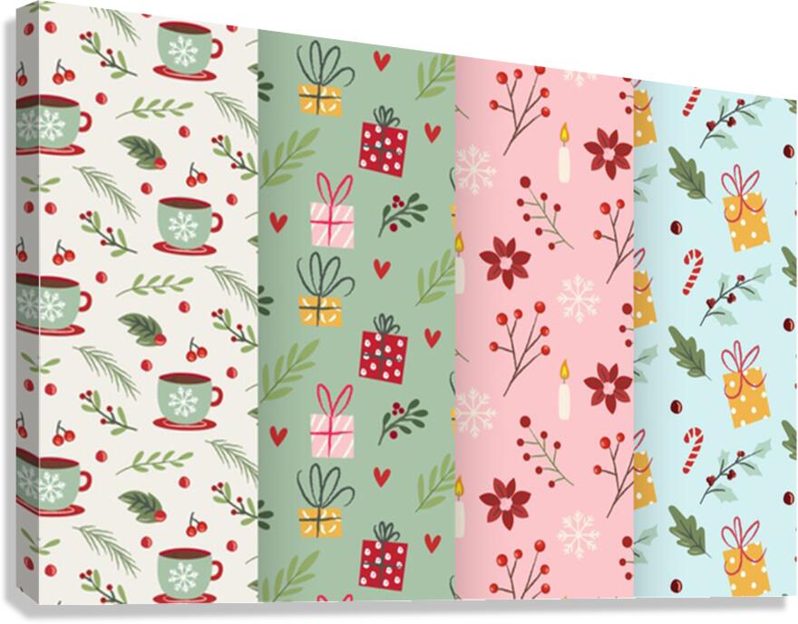 flat christmas pattern collection Canvas Print
