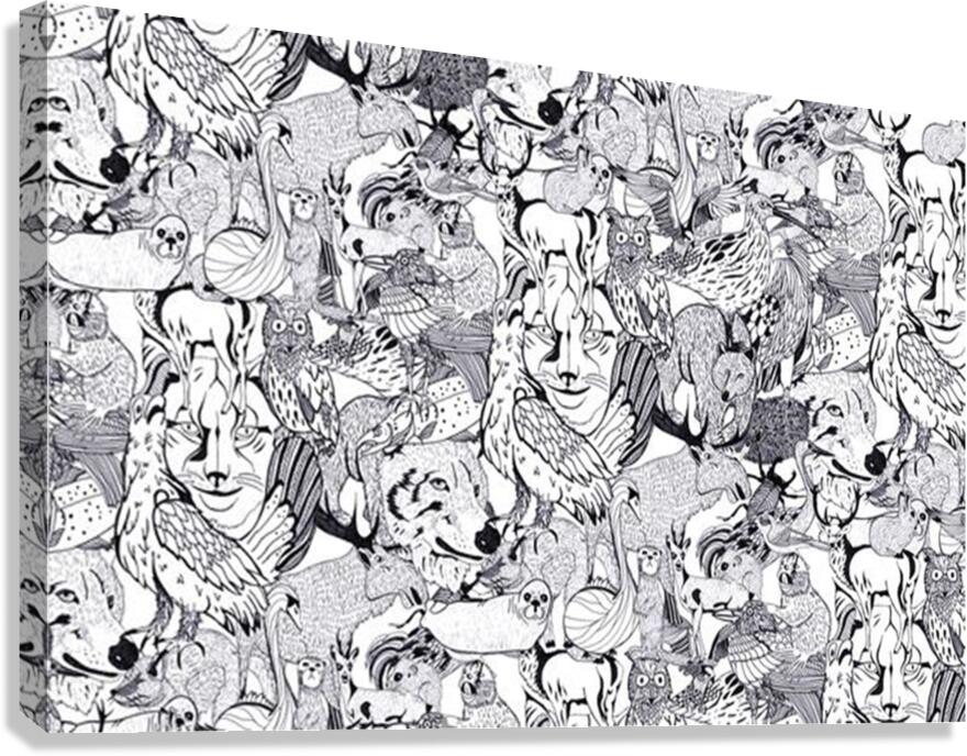 Animal Seamless Pattern Canvas Print