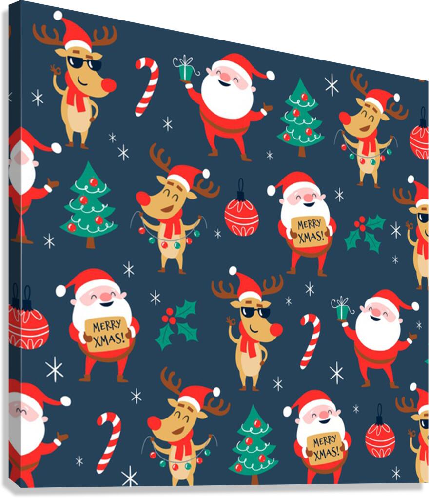 funny christmas pattern Canvas Print