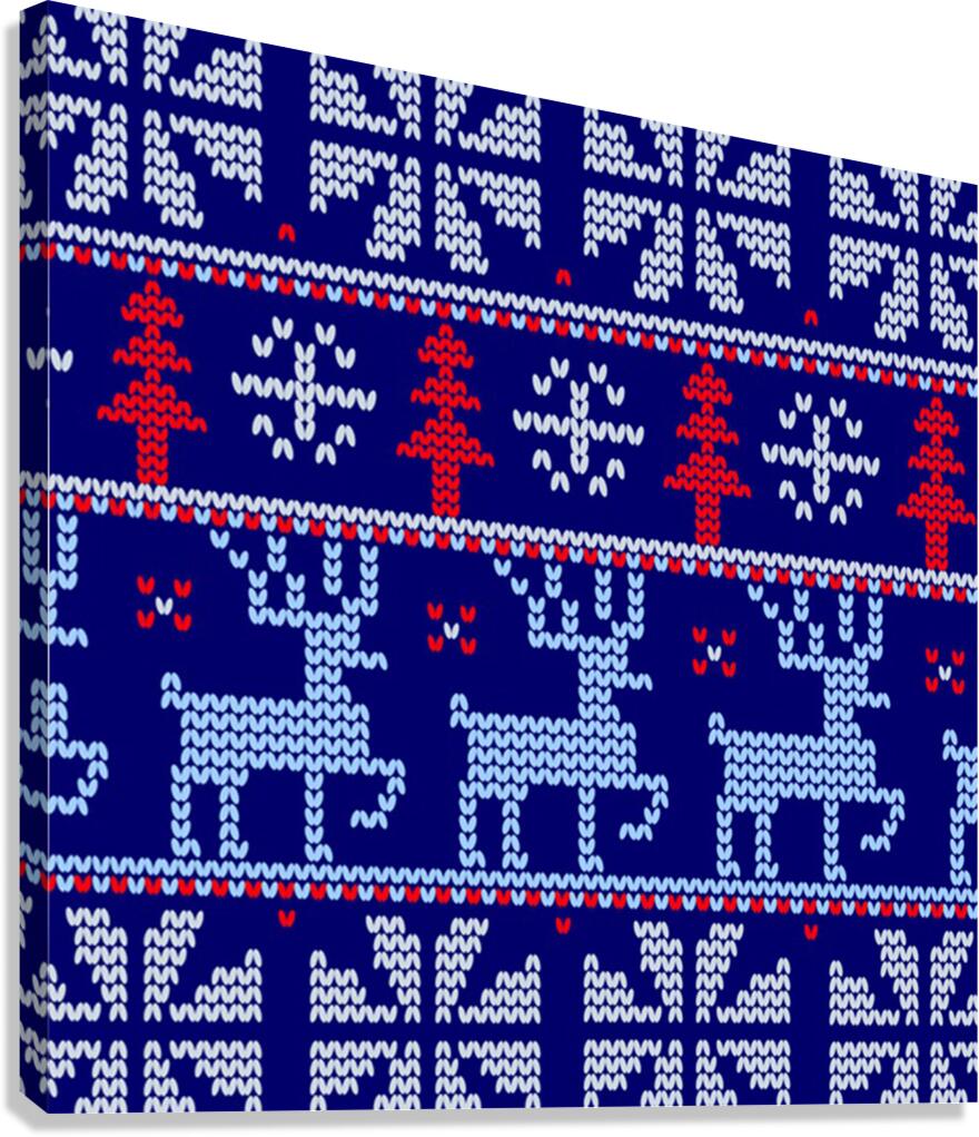 knitted christmas pattern Canvas Print