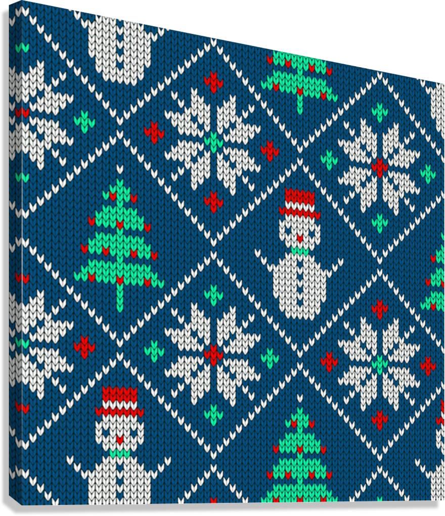 knitted christmas pattern Canvas Print