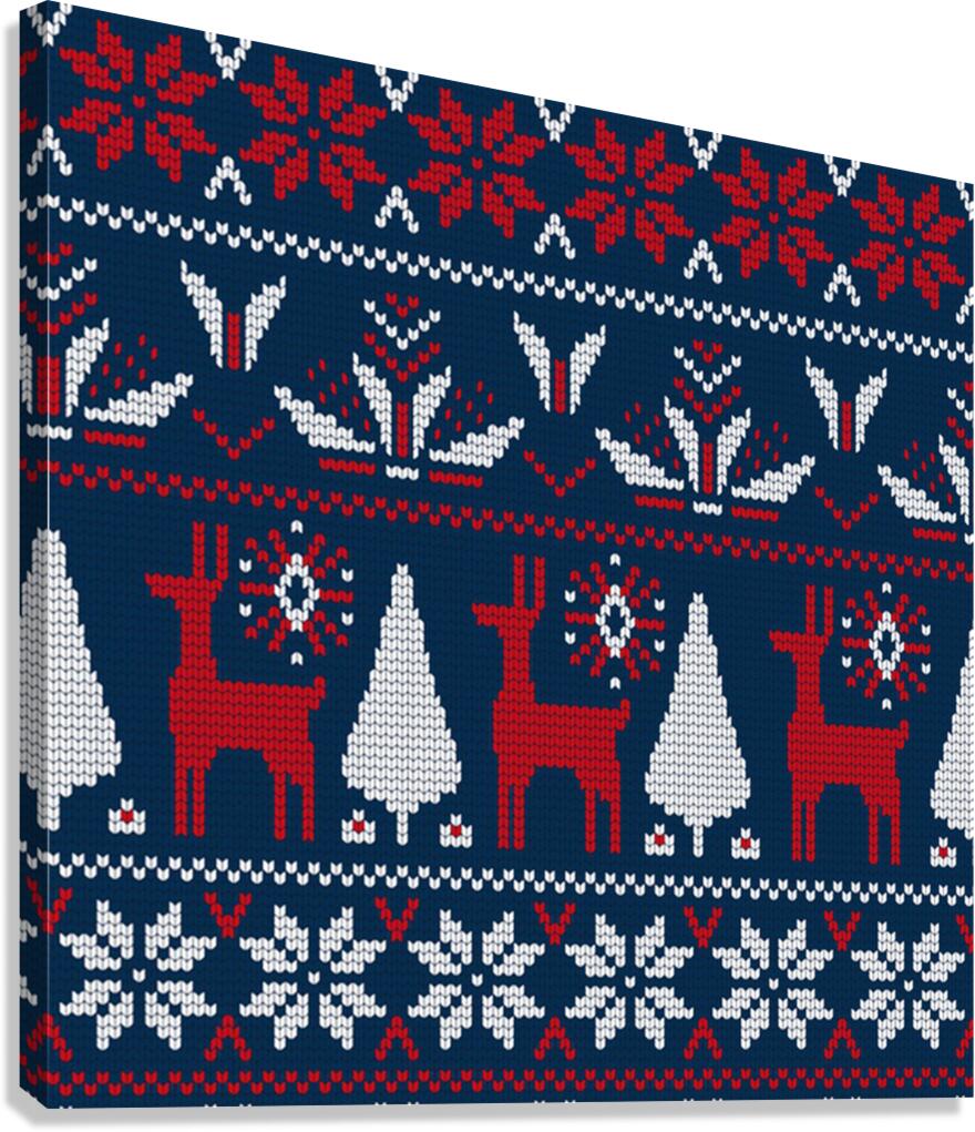 knitted christmas pattern Canvas Print