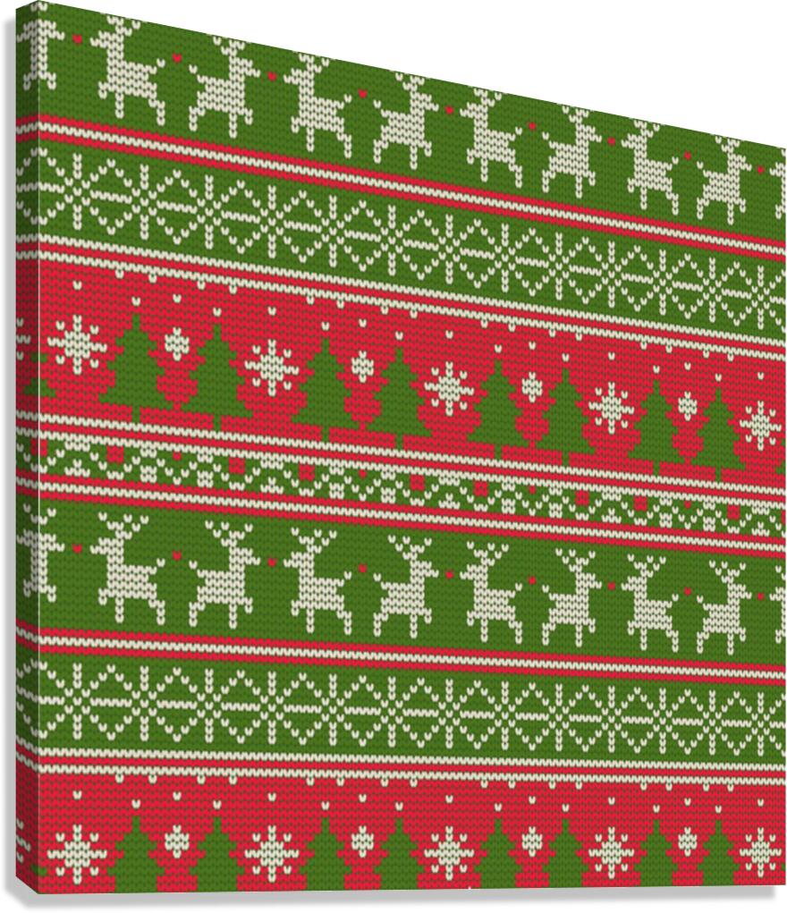 christmas knitting pattern Canvas Print