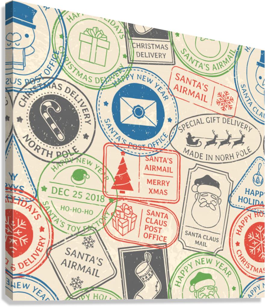 christmas postal pattern Canvas Print