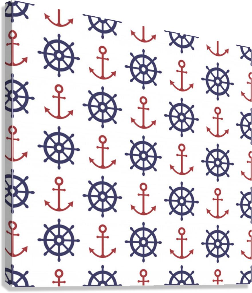 nautical seamless pattern Canvas Print
