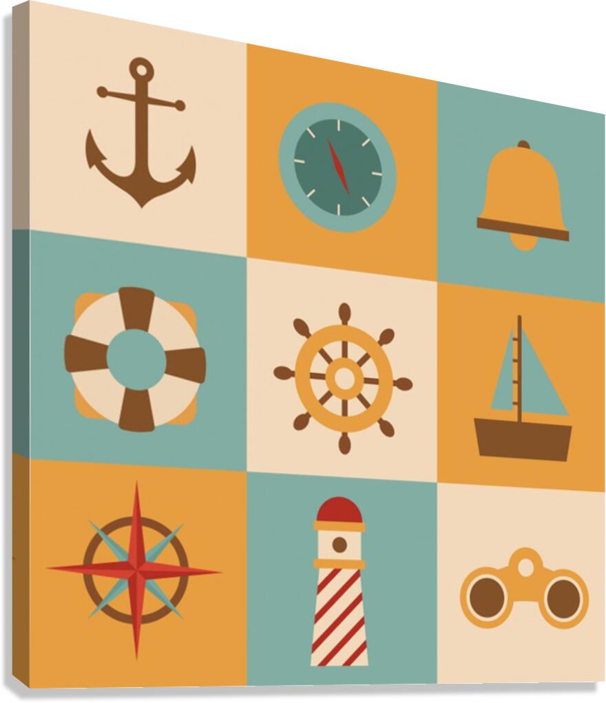 nautical elements collection Canvas Print