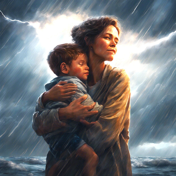 Mother   the bulwark from the storm Print