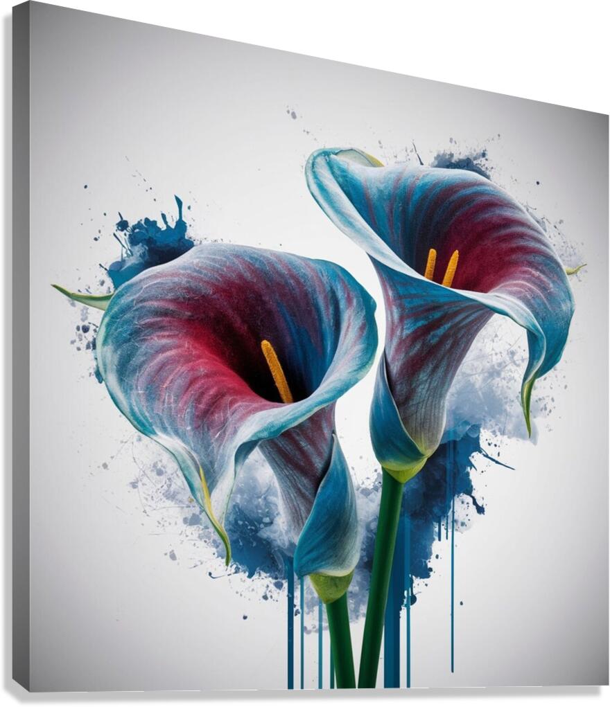 Flower blue-red Canvas Print