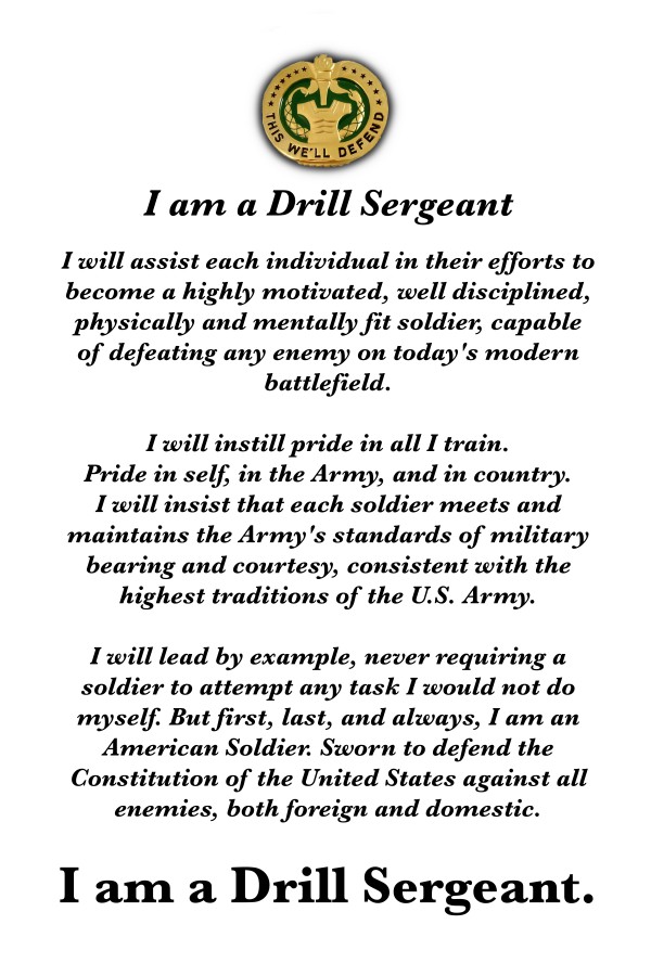 The Drill Sergeant Creed by ArmyFacts com