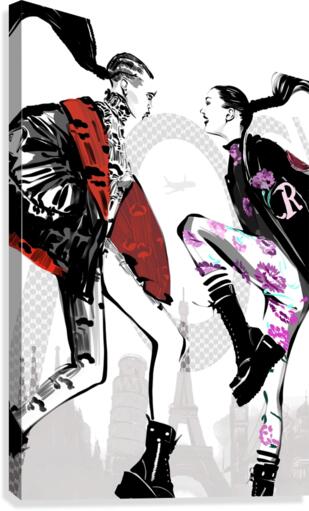  two girls Canvas Print