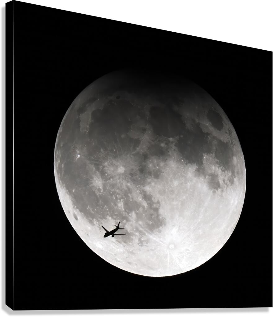 Plane Moon Canvas Print