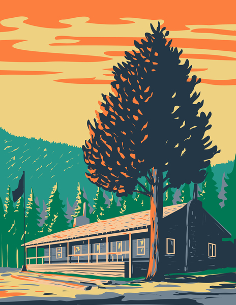 Roosevelt Lodge in Yellowstone National Park jpg Print