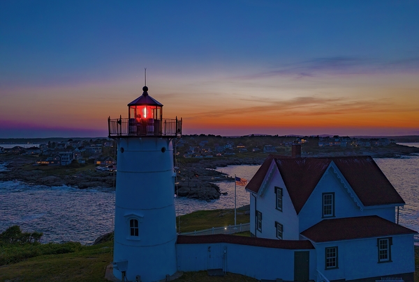 Nubble Light at Sunset by Astronight Astrophotography by John Buonomo