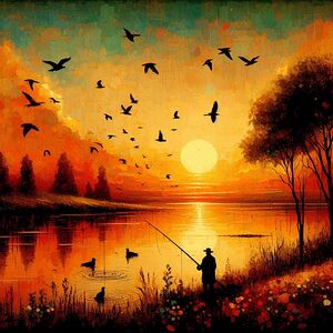 A wonderful sunset landscape