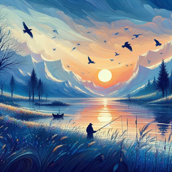 A wonderful sunset landscape Print