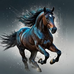 A wall art painting of a purebred horse