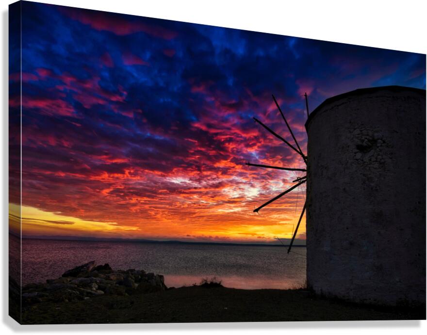 Dramatic Greek Sunset Canvas Print