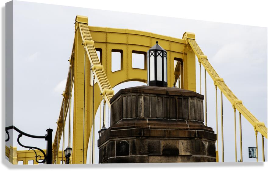 Beautiful Yellow Bridge With Ornate Light Fixture Canvas Print