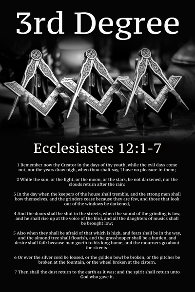 3rd Degree Masonic Bible Verse | Ecclesiastes 12:1-7 by S D Rivers
