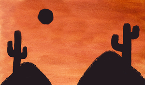 Orange Outback skies Kids Wallart 