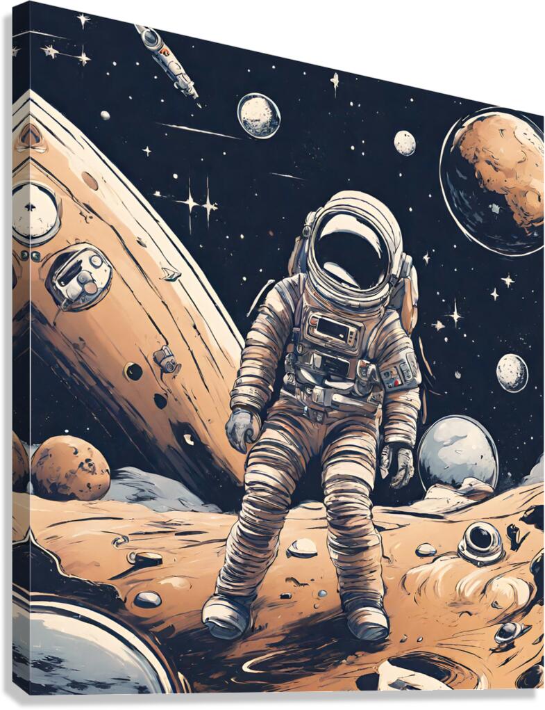 Human Astronaut Space Art Canvas Print