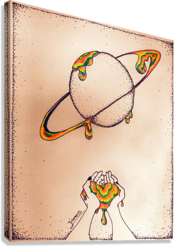Ringed Planet Drips Canvas Print