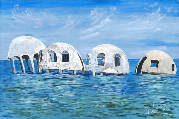 Cape Romano Dome Homes Painting by Conor s Canvas