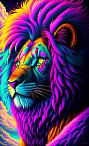 Colorful lion