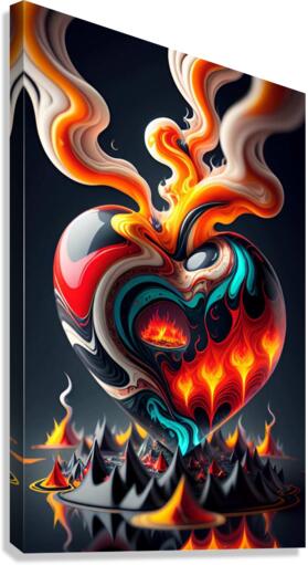 Fire Heart Canvas Print