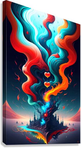 Fantasy on fire Canvas Print