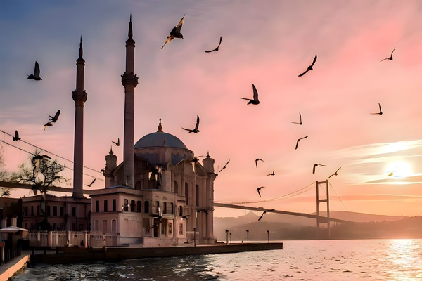 Mosque and Bridge Print