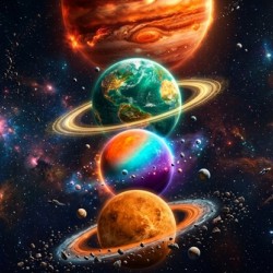 Infinite Worlds Beyond the Stars – Vibrant Sci-Fi Space Art and Galaxy Wall Decor