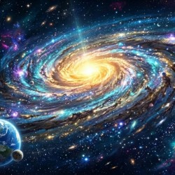 Galactic Genesis – Majestic Spiral Galaxy and Cosmic Universe Wall Art