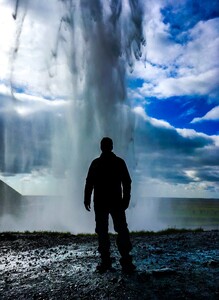 Iceland Waterfall Silhouette