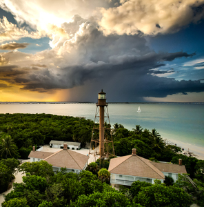 Sanibel Florida Lighthouse with Storm