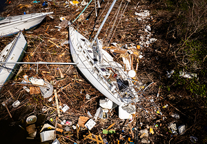 Sailboat and Debris Post-Ian
