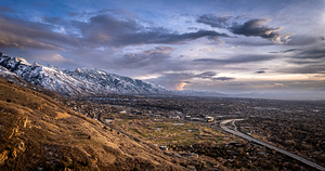 Salt Lake City Mountains and University   High Re