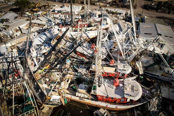 Shrimp Boats in San Carlos Post-Ian 3 Print