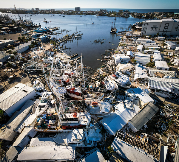 Shrimp Boats in San Carlos Post-Ian 2 Print