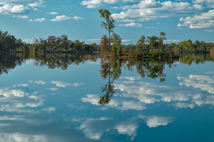 Lake Reflections Scene in Tapada Grande. Mertola