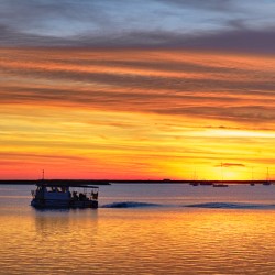 Boat and the Ria Formosa Sunset