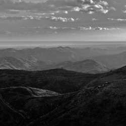 Mountains of Caldeirao in Monochrome