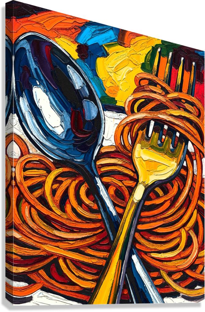 Spaghettis Lunch Canvas Print